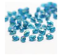 XXFFD Fabriqué de 100 Neufs Perles de Cristaux de Larme de Larmes de Lacs, Perles de Goutte d'eau, Perles d'espacement en Vrac Bijoux, 3x5 mm (Size : Green Blue AB)