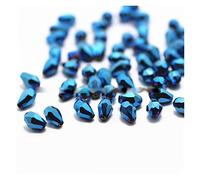 XXFFD Fabriqué de 100 Neufs Perles de Cristaux de Larme de Larmes de Lacs, Perles de Goutte d'eau, Perles d'espacement en Vrac Bijoux, 3x5 mm (Size : Shining Blue)