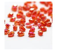 XXFFD Fabriqué de 100 Neufs Perles de Cristaux de Larme de Larmes de Lacs, Perles de Goutte d'eau, Perles d'espacement en Vrac Bijoux, 3x5 mm (Size : Orange AB)