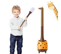XXFLOWER Brosse de Toilette en Forme de Girafe, Aspect Mignon, Poils en | Forme mignonne, brosse ronde à poils en polypropylène, taille compacte, pose au sol