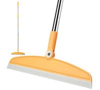 XXFLOWER Raclette de sol, balai pour balayer l'eau et les poils d'animaux, balai en caoutchouc avec long manche pour salle de bain, cuisine, douche, fenêtres en verre, jardin, garage, cour
