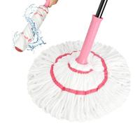 XXFLOWER Serpillière avec fonction d'essorage, serpillière à pouvoir absorbant exceptionnel, serpillière pour sol et carrelage pour nettoyage du sol, 145 cm, serpillière Floor Mop Twist Mop rose