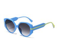 XXGJOALD Nouveau 2025 Lunettes de soleil à monture complète ronde Mode Tendance Femmes Vacances Voyage Hommes Lunettes de soleil simples et polyvalentes UV400, Bleu gris., Taille unique