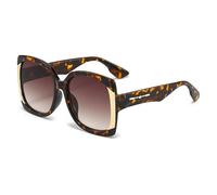 XXGJOALD Nouveau 2025 Lunettes de soleil carrées Femmes Vintage Hommes Lunettes de soleil Vert Violet Léopard Tea Nuances UV400 Luxe Femme, léopard, Taille unique