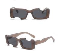 XXGJOALD Nouveau 2025 Lunettes de soleil classiques rectangulaires pour hommes Tendance Vintage Petites lunettes de soleil carrées Nuances de mode, Gris, Taille unique
