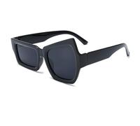 XXGJOALD Nouveau 2025 Lunettes de Soleil Femmes Hommes Polygone Vintage Lunettes de Soleil Carrées pour Femmes Nuances Lunettes Femme Lunettes Unisexe, Noir , Taille unique