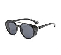 XXGJOALD Nouveau 2025 Lunettes de soleil Femmes Rétro Steam Punk Style Rond Métal Cadre Coloré Miroir Lentilles Lunettes de soleil Lunettes de soleil Lunettes de soleil Vintage Hommes Lunettes de