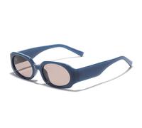 XXGJOALD Nouveau 2025 Lunettes de soleil Mode Polygone Rectangle Couleur gelée Femmes Lunettes de soleil rétro Rouge Bleu Nuances UV400 Hommes Lunettes de soleil, Blue Light Tea, Taille unique