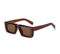 XXGJOALD Nouveau 2025 Lunettes de soleil petites lunettes de soleil rectangulaires femmes rétro couleur gelée dégradé UV400 hommes punk lunettes de soleil carrées, Thé marron, Taille unique