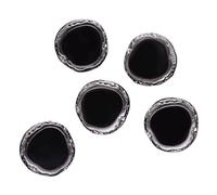 XXHNBF Boutons de Style Chinois, Lot de 5 Boutons Vintage en résine Noire, 15/18/21/23 mm, en métal irrégulier, for Manteaux, Chemises, Pulls, vêtements, décoratifs, à Coudre à la Main(Silver,18mm)