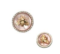 XXHNBF Boutons de Style Chinois, Lot de 6 Boutons Vintage en métal doré avec Strass et Diamants for vêtements, Manteaux, Cardigans, Pulls, Couture, Accessoires de Couture(Pink,23mm)