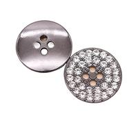 XXHNBF Boutons de Style Chinois, Lot de 6 Boutons Vintage Ronds en métal avec Diamants, for Manteau, Accessoires vestimentaires(Nb-2-145-1,18.0 MM)