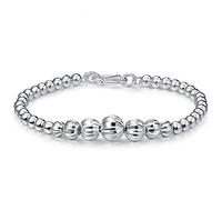 XXHNBF Bracelet pour Femme, Bracelet en Argent 925 for Femme, Exquis Bracelet en Perles d'argent Citrouille, Bracelet d'amitié, Bijoux en Argent