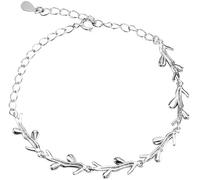 XXHNBF Bracelet pour Femme, Bracelet en Argent 925 for Femme, Style Vintage, réglable, Branche d'olivier, Exquis, en Argent