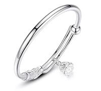 XXHNBF Bracelet pour Femme, Bracelet en Argent 925 for Femme, Tube Rond Chinois, Motif Racine de, Bracelet Manchette, Bracelet d'amitié, Bijou en Argent for Femme