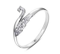 XXHNBF Bracelet pour Femme, Bracelet Manchette en Argent 925 for Femme, Motif phénix sculpté Creux, Bijoux en Argent, Cadeaux d'anniversaire