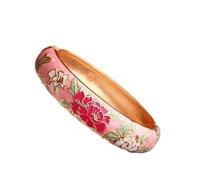 XXHNBF Bracelet pour femme, bracelets de fleurs avec émail cloisonné multicolore, filigrane, style traditionnel chinois, faits à la main, accessoires bijoux, cadeaux, One Size, Bois d'agar