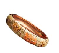 XXHNBF Bracelet pour femme, bracelets de fleurs avec émail cloisonné multicolore, filigrane, style traditionnel chinois, faits à la main, accessoires bijoux, cadeaux, One Size, Bois d'agar