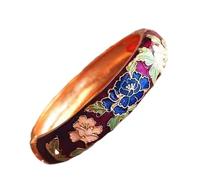 XXHNBF Bracelet pour femme, bracelets de fleurs avec émail cloisonné multicolore, filigrane, style traditionnel chinois, faits à la main, accessoires bijoux, cadeaux, One Size, Bois d'agar