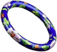 XXHNBF Bracelet pour Femme, Bracelets en cuivre émaillé, polis et à Motifs Floraux colorés, Disponibles 3 Tailles. Bijoux Fantaisie, Plusieurs modèles. Accessoire de Mode for Femme(Blue-2.56 inch)