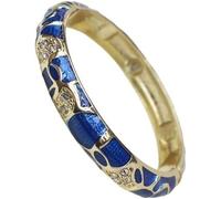 XXHNBF Bracelet pour Femme, Bracelets joncs géométriques en émail cloisonné et Strass Multicolores for Femmes, Style Ethnique Chinois, Bijoux artisanaux Traditionnels, Accessoires Cadeaux(Blue)