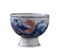 XXHNBF Service à thé Service à thé Chinois, Tasse à thé en Porcelaine Bleue et Blanche 7,4 x 6,1 cm, gobelet céramique, vin, café(Fish)