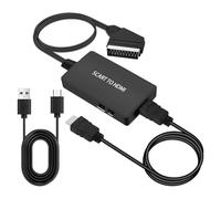 XXHUO Convertisseur péritel vers HDMI pour lecteur DVD vers TV, convertisseur audio vidéo pour TV/HDTV moniteur projecteur VHS, commutateur Full HD 720p/1080p vers adaptateur HDMI avec câble HDMI de 1