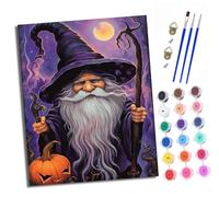 XXHXIE Peinture par Numéros pour Adulte DIY Peinture Acrylique pour Adultes Citrouille et le vieux sorcier débutants Facile sur Toile 40×50 cm avec peintures et pinceaux(sans Cadre)