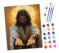 XXHXIE Peinture par Numéros pour Adulte DIY Peinture Acrylique pour Adultes L'image sainte s'étend pour prier débutants Facile sur Toile 40×50 cm avec peintures et pinceaux(sans Cadre)