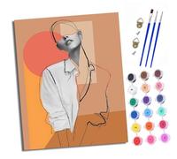 XXHXIE Peinture par Numéros pour Adulte Figures de lignes géométriques Kits de Peinture au Numéro avec pinceaux Peinture de Dessin de Pigment Acrylique pour Décoration de la Maison 40x50 cm