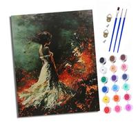 XXHXIE Peinture par Numéros pour Adulte La fille est de retour en flammes Kits de Peinture au Numéro avec pinceaux Peinture de Dessin de Pigment Acrylique pour Décoration de la Maison 40x50 cm