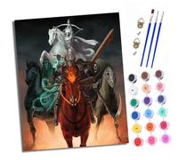 XXHXIE Peinture par Numéros pour Adulte Peinture par Numero pour et Adulte L'arrivée des quatre cavaliers DIY Acrylique Débutants Facile sur Toile Peintures et Pinceaux (Avec cadre