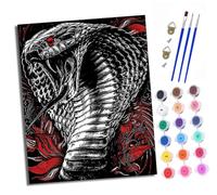 XXHXIE Peinture par Numéros pour Adulte Python de style sombre Kits de Peinture au Numéro avec pinceaux de Dessin de Pigment Acrylique Décoration de la Maison 40x50 cm Avec cadre