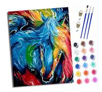 XXHXIE Peinture par Numéros pour Adulte Tête de cheval colorée Kits de Peinture au Numéro avec pinceaux Peinture de Dessin de Pigment Acrylique Décoration de la Maison 40x50 cm