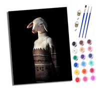 XXHXIE Peinture par Numéros pour Adulte Tête de mouton dans un pull Kits de Peinture au Numéro avec pinceaux de Dessin de Pigment Acrylique Décoration de la Maison 40x50 cm Avec cadre