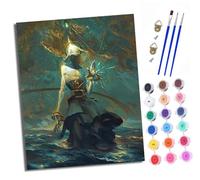 XXHXIE Peinture par Numéros pour Adulte Un homme mystérieux dans l'eau Kits de Peinture au Numéro avec pinceaux de Dessin de Pigment Acrylique Décoration de la Maison 40x50 cm Avec cadre