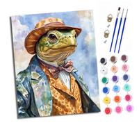 XXHXIE Peinture par Numéros pour Adultes Kit de Peinture à l'huile sur Toile par Numéro pour ou Débutants Tortue style gentleman Avec Pinceaux à Dessin 40 x 50 cm Avec cadre