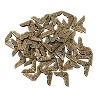 XXIKAXKDO Protecteurs d'angle en métal Multicolores, 50 pièces, for Scrapbooks, Albums Photos, 14x20mm(Bronze 50pcs)