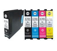 XXINGYULI Capacité 5X Cartouches d'encre compatibles T7551 T7552 T7553 T7554 T7561 T7562 T7563 T7564 T7541 T7542 T7543 T7544 Compatible avec imprimantes WF8590 WF8090 WF8510