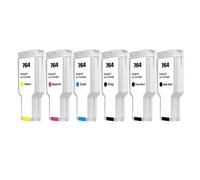 XXINGYULI Cartouche d'encre Compatible 300ML Compatible avec imprimante Designjet T3500, Divers modèles avec Pigment C1Q17A C1Q16A C1Q13A C1Q14A C1Q15A C1Q138A(764-300ml-6color)