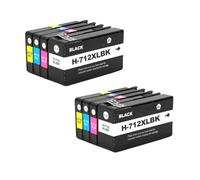 XXINGYULI Cartouche d'encre Compatible 712XL 3ED71A 3ED67A Compatible avec HP712 Compatible avec imprimantes à Jet d'encre DesignJet T210 T230 T250 T650 T630(8PCS 2Set)