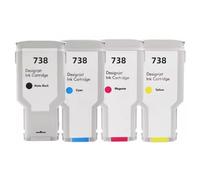 XXINGYULI Cartouche d'encre Compatible Compatible avec HP738XL 738, 676M6A 676M7A 676M8A 498N8A, à Utiliser avec Les imprimantes DesignJet T950 T850(MK C M Y-300ml)