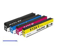 XXINGYULI Cartouche d'encre Compatible HP913A Compatible avec imprimantes Pagewide 913A Compatible avec modèles 352dw 377dw Pro 477dw 552dw 577dw(BKCMY-4COLORS)
