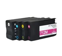 XXINGYULI Cartouches d'encre compatibles HP712, 4 Paquets, adaptées aux imprimantes Designjet T210 T230 T250 T650 T630(1SET)