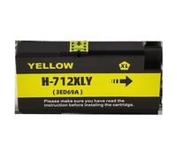 XXINGYULI Cartouches d'encre compatibles HP712, 4 Paquets, adaptées aux imprimantes Designjet T210 T230 T250 T650 T630(Yellow)