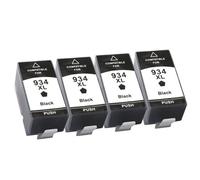 XXINGYULI Cartouches d'encre Noire à rendement Compatible avec Les imprimantes 934XL 935XL Compatible avec Officejet Pro 6812 6815 6830 6835 6230 6820(4PCS Black)