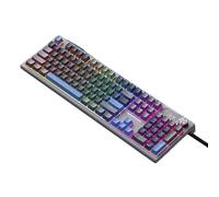 XXINGYULI Clavier de Jeu mécanique Filaire, 104 Touches à Double Injection, rétroéclairage Bleu, Compatible USB Compatible avec PC(Early Summer Sea Sky)