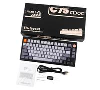 XXINGYULI Clavier de Jeu Personnalisable C75, 82 Touches, avec Conception de Joint magnétique et en Aluminium, fonctionnalité de Prise à Chaud(Polar Black)