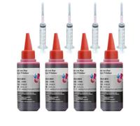 XXINGYULI Ensemble d'encre à Colorant Universelle de 100ml, 4 Couleurs BK CM Y, Compatible avec Les principales imprimantes à Jet d'encre Compatible avec Cartouches de réservoir(4pcs Dye-Magenta)
