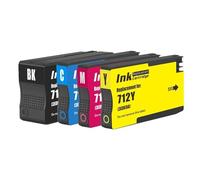 XXINGYULI Vilaxh Cartouche d'encre Compatible Compatible avec HP712 XL 712XL 3ED71A 3ED67A Compatible avec imprimante DesignJet T210 T230 T250 T630 T650(1 Set)
